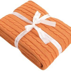 100% Cotton Cable Knit Throw Blanket